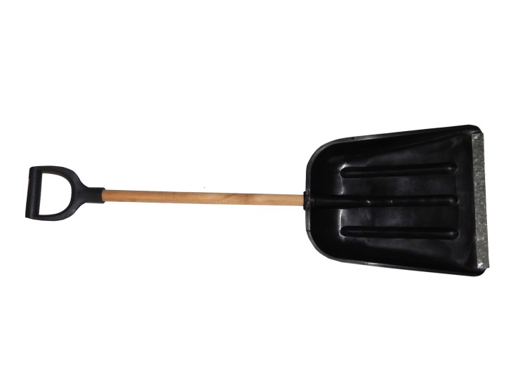Лопата для снега с металл. планкой ручка-черенок дерев. (158*35см.)