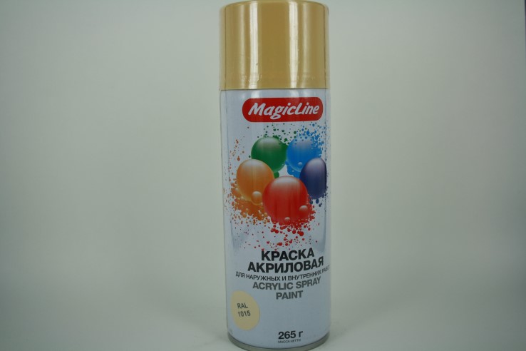 Краска-спрей (эмаль) RAL 1015 кремовая 450мл (265гр) аэрозоль (MagicLine)