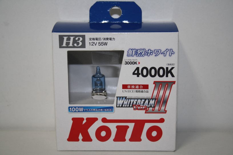 Лампа KOITO H3-12-55 (100 Вт) ярко белая 4000К (WHITEBEAM III) из 2 шт. бокс