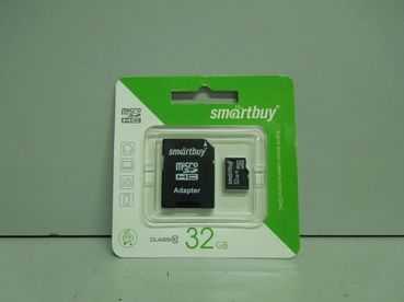 Карта памяти 32GB microSDHC SmartBuy(class 10) с адаптером