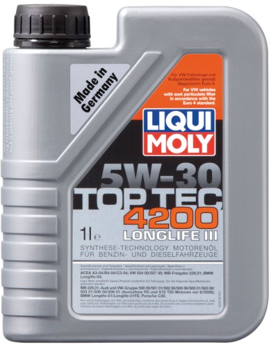 Масло моторное LIQUI MOLY TOP TEC 4200 5W-30 A3/B4/C3 1л синтетика