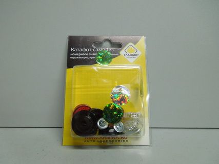 Болты номера катафоты  (САМОРЕЗ., кт - 4шт) красный/белый  ГЛАВДОР GL-110