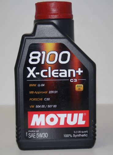 Масло моторное MOTUL 8100 X-CLEAN PLUS 5W30 1л. синтетика VW 504 00 / 507 00 ; PORSCHE C30 ; MB-Approval 229.51 ; BMW LL