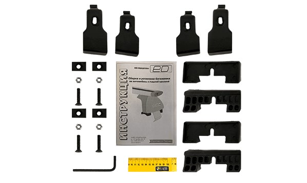 Компл. адаптеров для авто с гладкой крышей Skoda Octavia A5 2004-2013г. (реком.перекладина 125см)