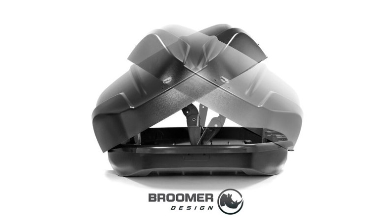 Автомобильный бокс Broomer Venture L 430л. матовый черный текстурный (СКОБА+УСИЛИТЕЛЬ)