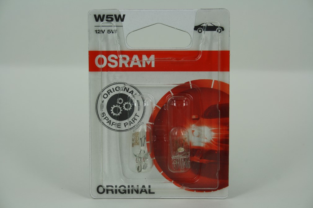 Лампа Osram 12V W5W бесцокольная габарит белая (блистер 2шт.)