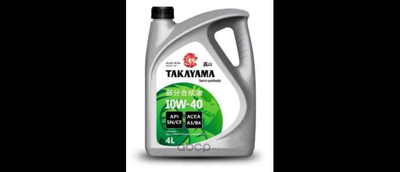 Масло моторное TAKAYAMA SAE 10W-40, API SN/CF 4л (пластик канистра)