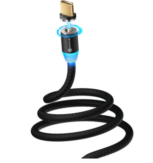 Кабель USB для microUSB  1м черный, магнитный Dream U40