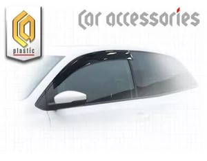 Дефлекторы дверей (ветровики) Volkswagen POLO седан 2010-2015 с хромом