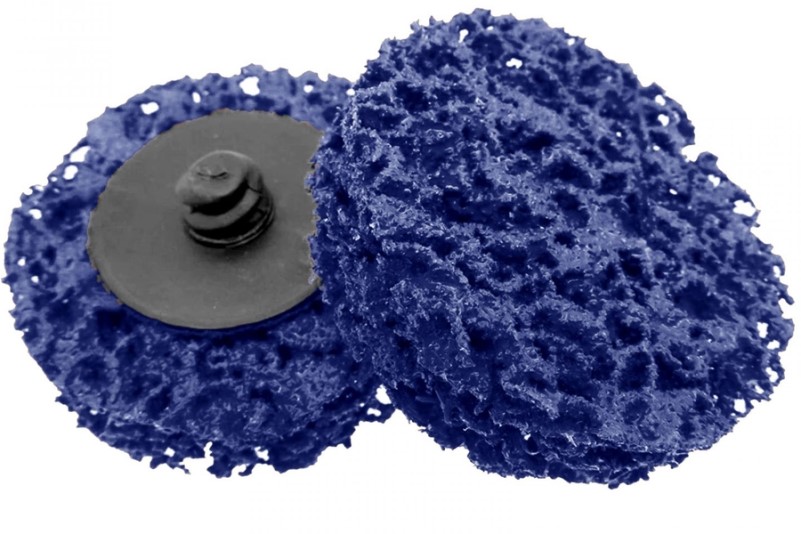 Круг для снятия ржавчины D=50 мм синий толщина 14мм (крепление Roloc)