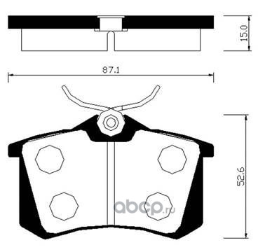 Колодки тормозные VAG A3/A4/A6/Fabia/G olf IV/Bora/Octavia/ /C3/C4/307/308 1.6-3.0L 95-) задние