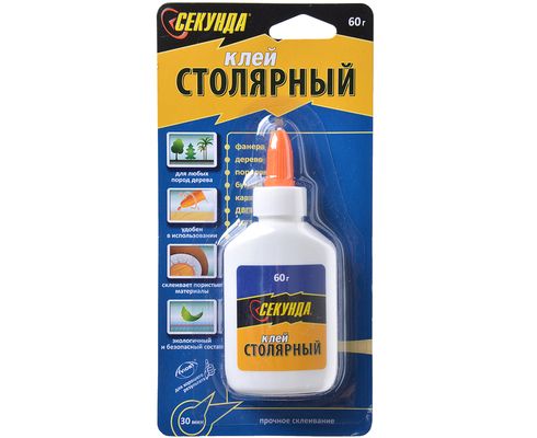 Клей Секунда столярный 60г, блистер (48)