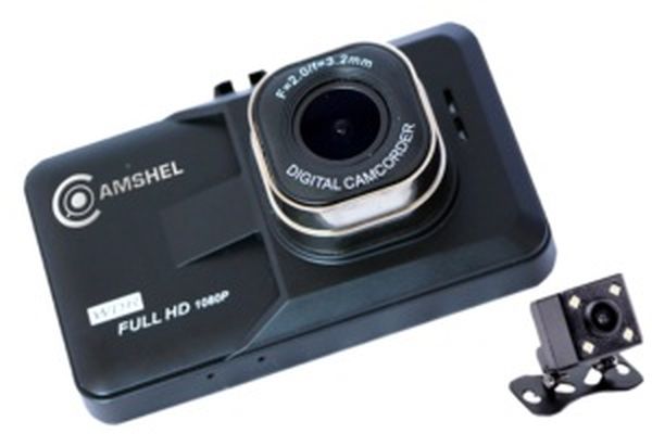 Видеорегистратор Camshel DVR 210 Full HD 24к/сек, 2 камеры, экран 7,5см, угол 120*