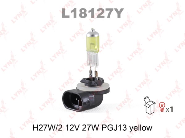 Лампа LYNX H27/2 12V /881/ 27W YELLOW