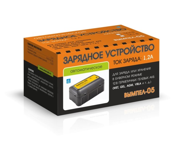 Устройство зарядное Вымпел- 05 12В (для гелевых Gel и AGM аккумуляторов)
