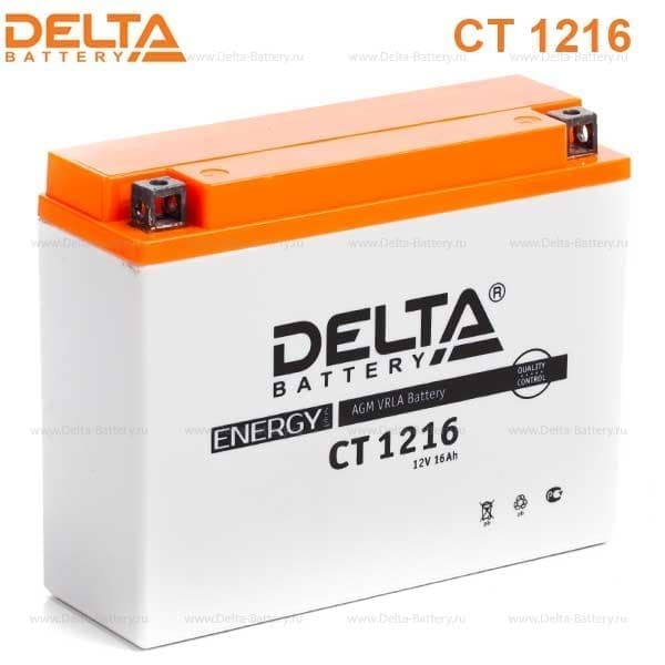 Аккумулятор 12V16Ah DELTA  (YTX16-BS, YB16B-A) прям. поляр. (151*88*164 пуск. ток 230A)