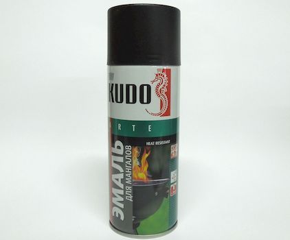 Краска-спрей KUDO (эмаль) для мангалов термостойкая черная 520мл аэрозоль