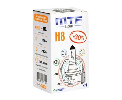 Лампа MTF H8-12-35 +30% Standard Long Life x4