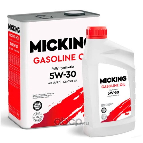 Масло моторное Micking Gasoline Oil MG1 5W30 син.API SP/RC. Акция 4+1