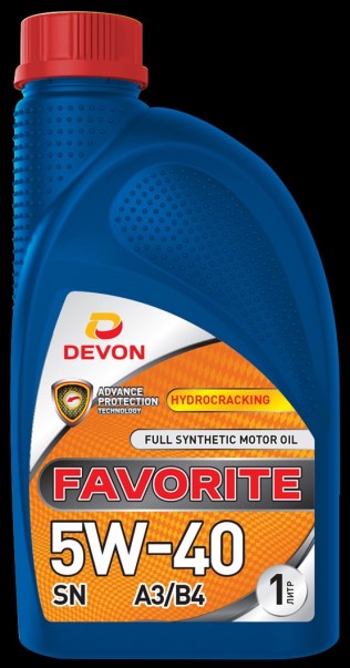 Масло моторное Девон Favorite 5W40 SN A3/B4 (1л.) синт. (бенз., диз.)