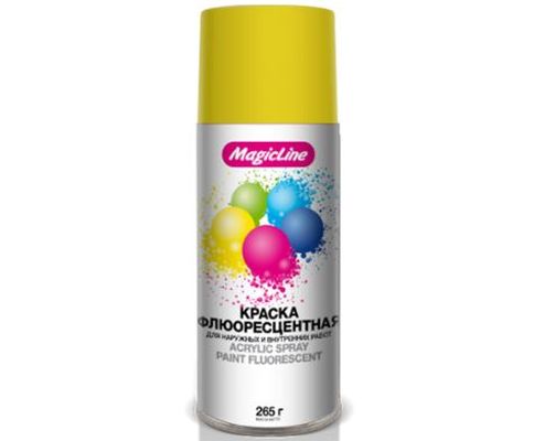 Краска желтая флюоресцентная 400мл (265гр) аэрозоль (MagicLine)