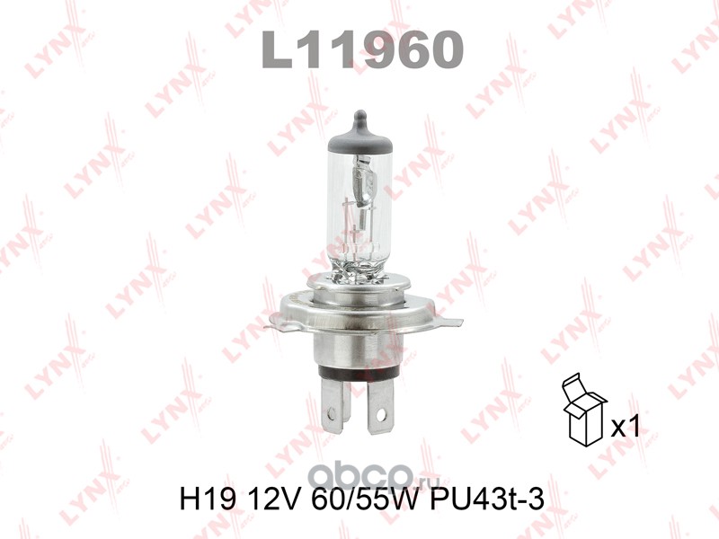 Лампа LYNX H19 12V 60/55W PU43T-3