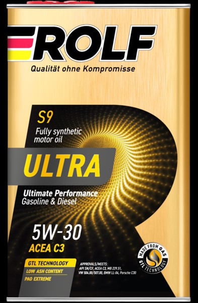 Масло моторное Rolf Ultra SAE 5W30 ACEA C3,  API SN/CF  синт.  1л  жесть