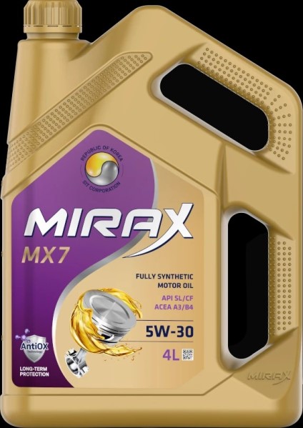 Масло MIRAX MX7 SAE 5W-30 ACEA A3/B4 API SL/CF 4л. синт.
