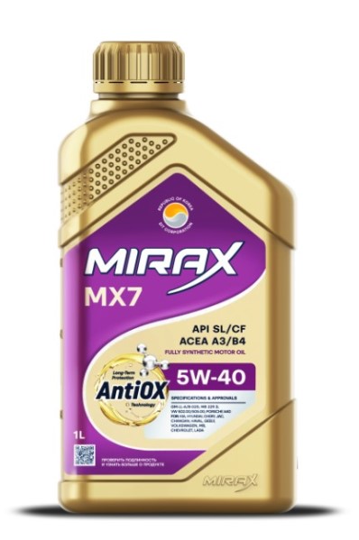 Масло MIRAX MX7 SAE 5W-40 ACEA A3/B4 API SL/CF 1л. синт.