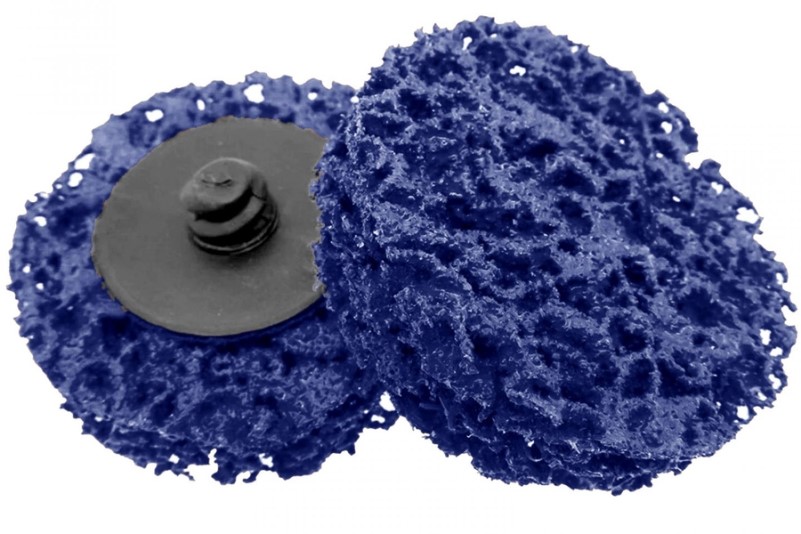 Круг для снятия ржавчины D=75 мм синий толщина 14мм (крепление Roloc)