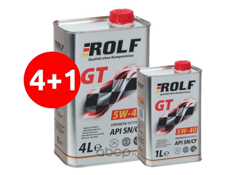 Масло моторное ROLF GT 5W40 API SN/CF синт. АКЦИЯ 4л+1л  жесть ПРОМОКОРОБ