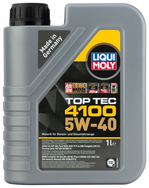 Масло моторное LIQUI MOLY TOP TEC 4100 5W40 (синт.)  1л.