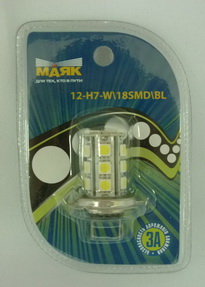 Лампа светодиод. H7-12V18 SMD белая 5500К