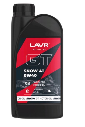 Масло моторное LAVR MOTO GT Snow 4T 0W40 SN синт. для снегоходов с 4-х такт. двиг. (1л)