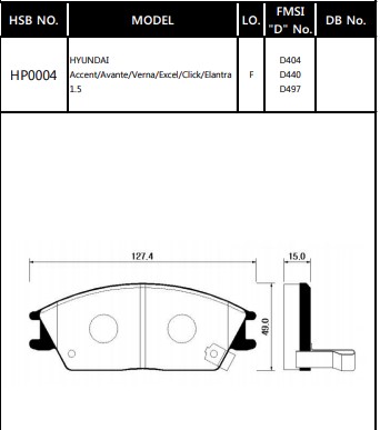 Колодки тормозные передние Hyundai Accent, GETZ, VERNA