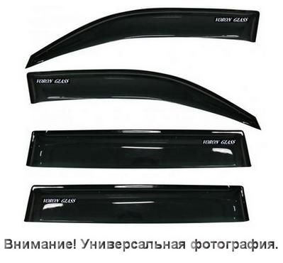 Дефлекторы дверей (ветровики) Nissan X-Trail II кроссовер 07-14 клеящиеся Voron glass Samurai (10)