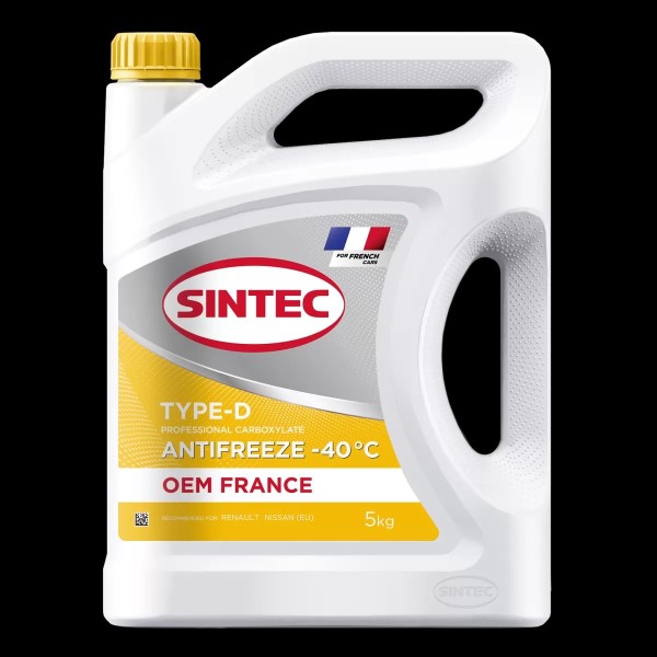 Антифриз SINTEC OEM France Type-D -40  5кг желтый