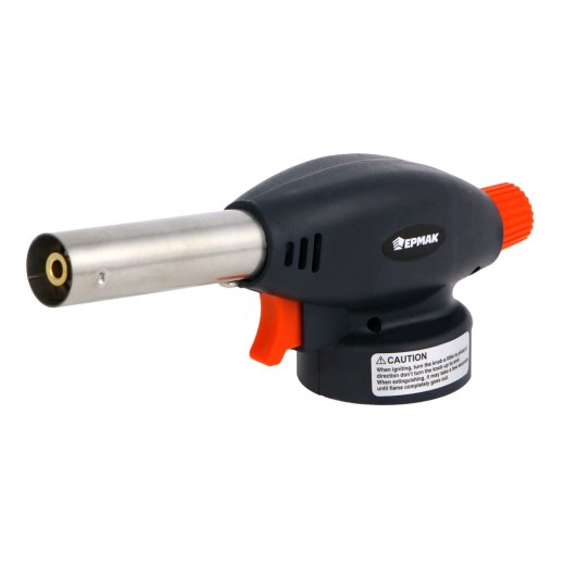 Горелка газовая на цанговый баллон, с пьезоподжигом, сопло широкое 17х6,6х5,1см ЕРМАК