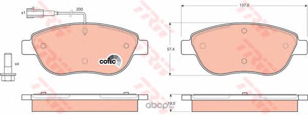 Колодки передние FIAT BRAVO II, 500, IDEA, MULTIPLA, LINEA, STILO GDB1483DTE