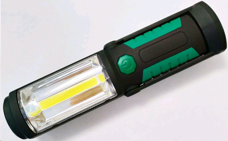 Фонарик светодиодный 1 диод COB магнит + крепление крючок, раскладной