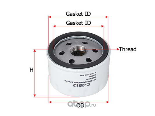 Фильтр масляный Renault Logan c 2014г., Duster; Lada Largus; Nissan Almera н/о