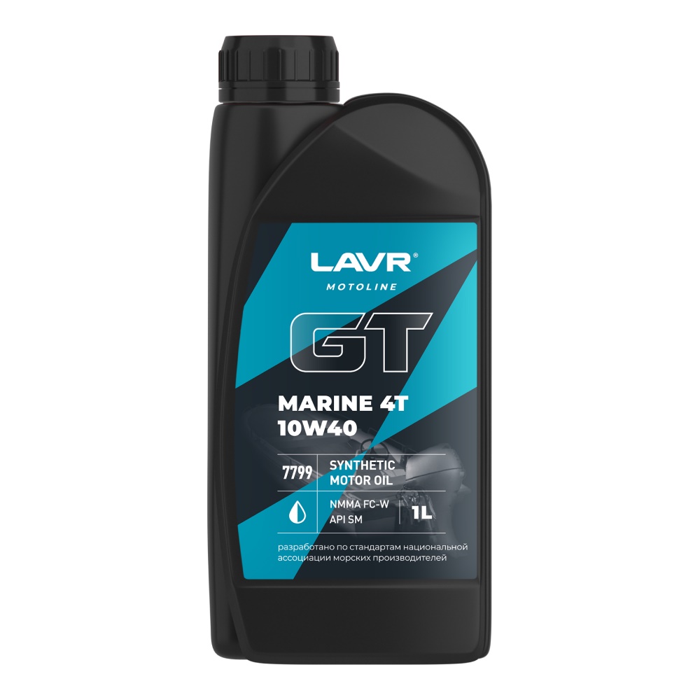 Масло моторное LAVR MOTO GT Marine 4Т 10W40 SM синт. для водной техники и гидроциклов (1л)