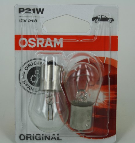 Лампа Osram 12V P21W одноконтактная  (блистер 2шт.)