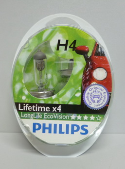 Лампа PHILIPS H4-12-60/55 LONG LIFE ECO VISION (из 2 шт.)