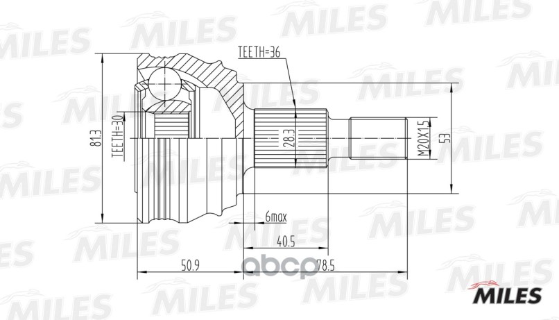 ШРУС AUDI A3/VW G4/Skoda OCTAVIA 1.4-1.9D 96-05 нар. GA20022