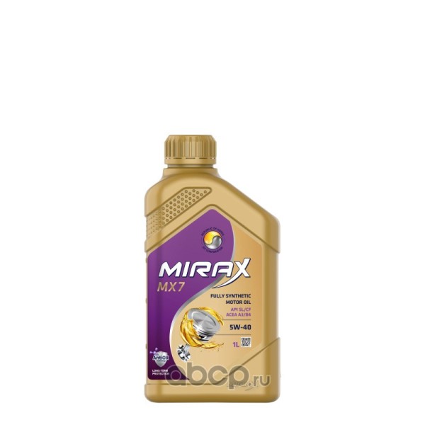 Масло MIRAX  MX7 SAE 5W-40 ACEA A3/B4 API SL/CF 1л.  синт уп/12шт