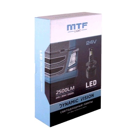 Лампа светодиодная   H3-24V 28W, 2500Lm, 5500K, кулер, серия DYNAMIC VISION LED 2шт