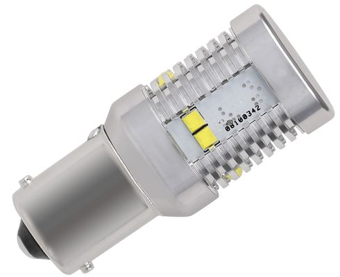 Лампа светодиод. 12V T25 10 диодов SMD белая Canbus (BA15S) (3030) блистер 2шт (МАЯК)