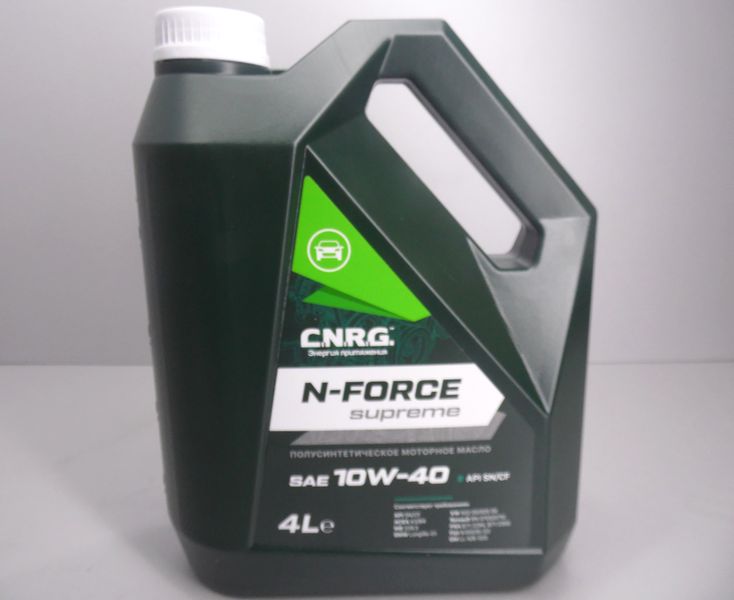 Масло моторное C.N.R.G. N-Force Supreme 10W40 ACEA A3/B4, API SN/CF п/синт. (4л)