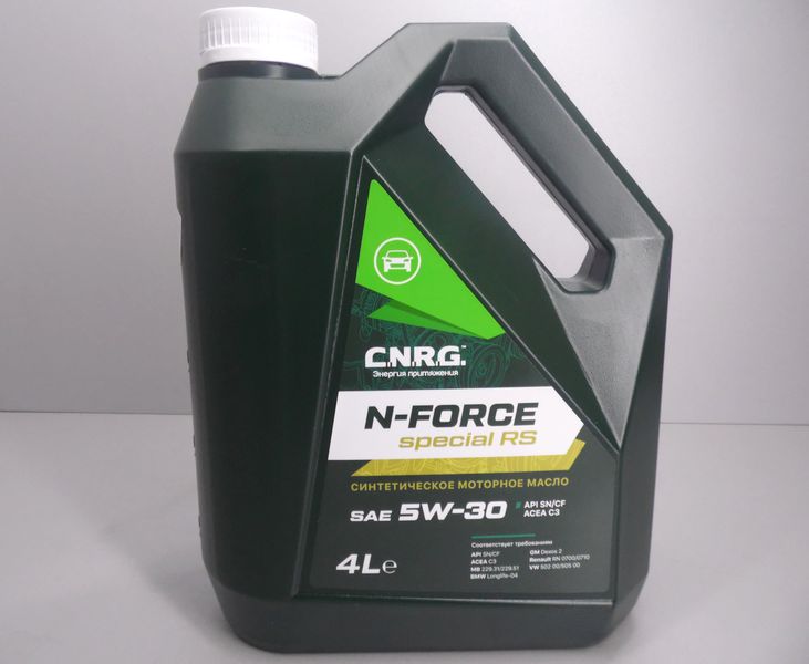 Масло моторное C.N.R.G. N-Force Special RS 5W30 ACEA C3, API SN/CF синт. (4л)